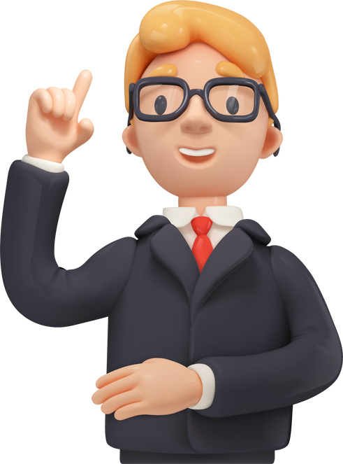 Businessman cartoon character 3d icon